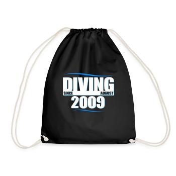 Anniversaire du plongeur - Plongée depuis août 2009 - Sac de sport léger - noir - Devant