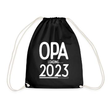 Opa Loading 2023 Babyankündigung Geburt Familienop - Turnbeutel - Schwarz - Vorne