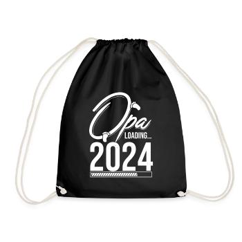 Opa Loading 2024 Babyankündigung Geburt Babygesche - Turnbeutel - Schwarz - Vorne