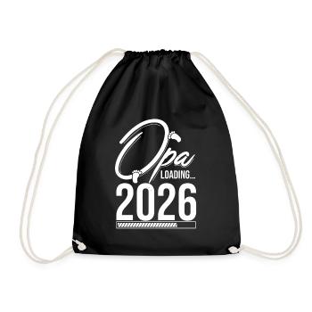 Opa Loading 2026 Babyankündigung Geburt Babygesche - Turnbeutel - Schwarz - Vorne