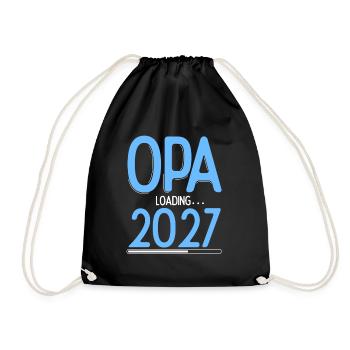Opa Loading 2027 Babyankündigung Geburt Schwangers - Turnbeutel - Schwarz - Vorne