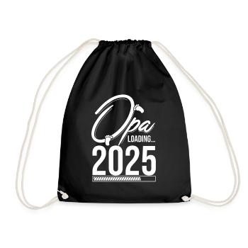 Opa Loading 2025 Babyankündigung Geburt Babygesche - Turnbeutel - Schwarz - Vorne