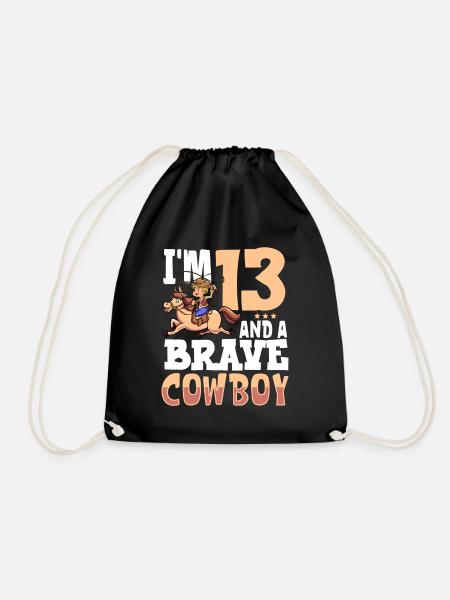 Ich bin 13 - Jungen Cowboy - Turnbeutel - Schwarz