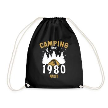Anniversaire: Camping depuis mars 1980 Camping - Sac de sport léger - noir - Devant