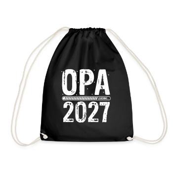 Opa Loading 2027 Babyankündigung Geburt Schwangers - Turnbeutel - Schwarz - Vorne