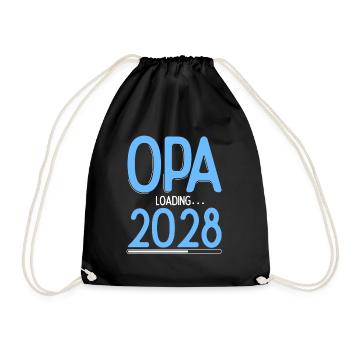 Opa Loading 2028 Babyankündigung Geburt Schwangers - Turnbeutel - Schwarz - Vorne