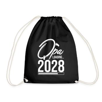 Opa Loading 2028 Babyankündigung Geburt Babygesche - Turnbeutel - Schwarz - Vorne