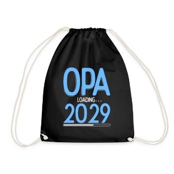 Opa Loading 2029 Babyankündigung Geburt Schwangers - Turnbeutel - Schwarz - Vorne