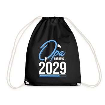 Opa Loading 2029 Babyankündigung Geburt Familienop - Turnbeutel - Schwarz - Vorne