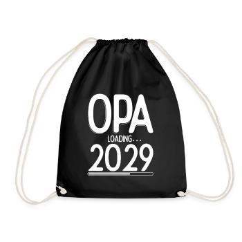 Opa Loading 2029 Babyankündigung Geburt Familienop - Turnbeutel - Schwarz - Vorne