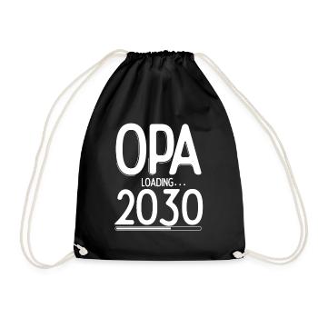 Opa Loading 2030 Babyankündigung Geburt Familienop - Turnbeutel - Schwarz - Vorne