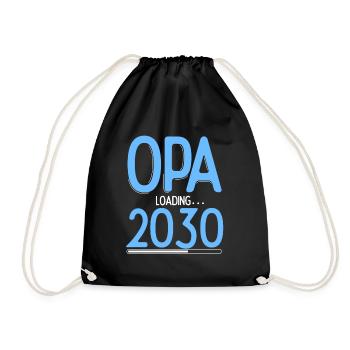 Opa Loading 2030 Babyankündigung Geburt Schwangers - Turnbeutel - Schwarz - Vorne