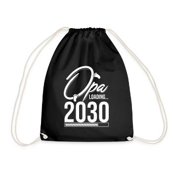 Opa Loading 2030 Babyankündigung Geburt Babygesche - Turnbeutel - Schwarz - Vorne