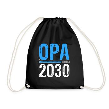 Opa Loading 2030 Babyankündigung Geburt Babygesche - Turnbeutel - Schwarz - Vorne