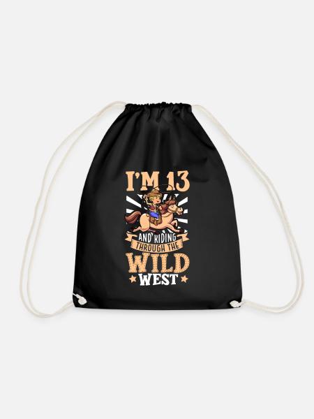 Ich bin 13 - Jungen Cowboy - Turnbeutel - Schwarz