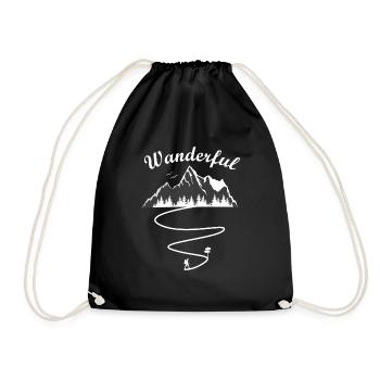 Wanderer Wanderful Bergsteiger Kletterer Geschenk - Turnbeutel - Schwarz - Vorne
