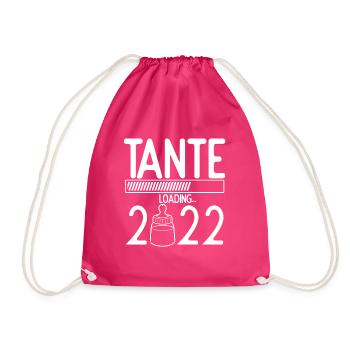 Tante Loading 2022 Babyankündigung Geburt Beste Ta - Turnbeutel - Fuchsia - Vorne