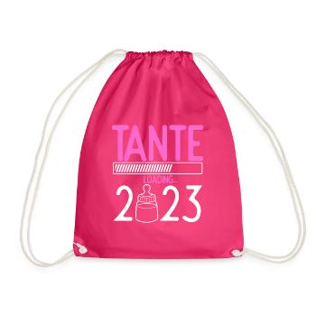 Tante Loading 2023 Babyankündigung Geburt Beste Ta - Turnbeutel - Fuchsia - Vorne