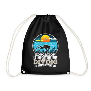 Diving Is Adventure - T-shirt plongée sous-marine - Sac de sport léger - noir - Devant