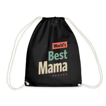 World's Best Mama - Mom Grandma - Drawstring Bag - black - Front