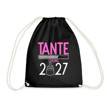 Tante Loading 2027 Babyankündigung Geburt Beste Ta - Turnbeutel - Schwarz - Vorne