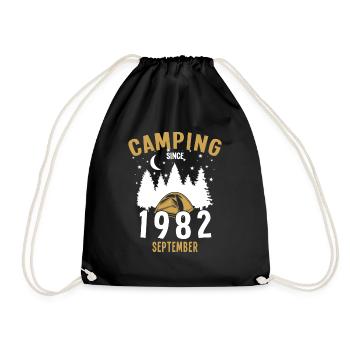 Anniversaire: Camping depuis septembre 1982 Camping - Sac de sport léger - noir - Devant