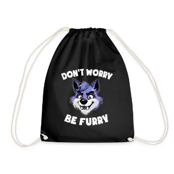 Furry Design - Don’t Worry be Furry - Wolf - Turnbeutel - Schwarz - Vorne