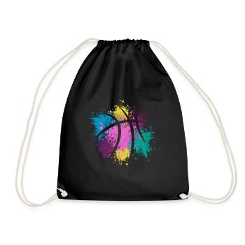 Colorful design for basketball players - Drawstring Bag - black - Front