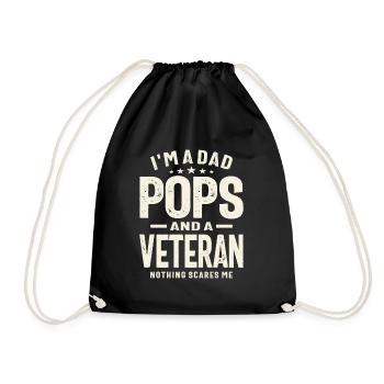 Papa Pops und Veteran, nichts macht mir Angst! - Turnbeutel - Schwarz - Vorne