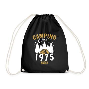 Anniversaire: Camping depuis mars 1975 Camping - Sac de sport léger - noir - Devant
