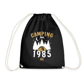 Anniversaire: Camping depuis mai 1985 Camping - Sac de sport léger - noir - Devant