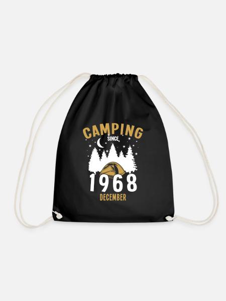 Geburtstag: Camping seit Dezember 1968 Zelten - Turnbeutel - Schwarz