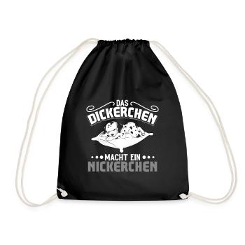 Dalmatiner - Das Dickerchen macht ein Nickerchen - Turnbeutel - Schwarz - Vorne