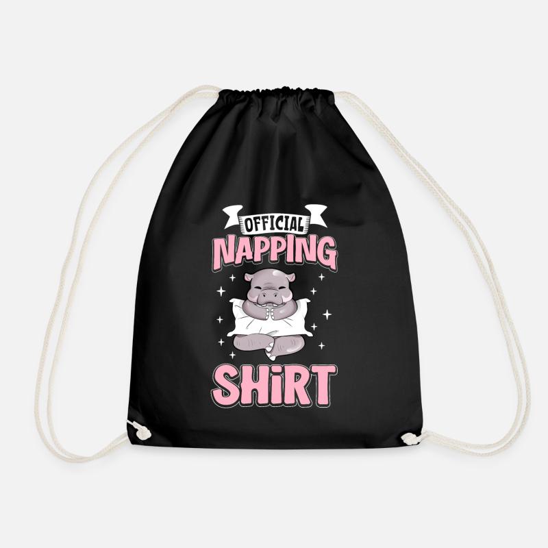 Offizielles Schlafshirt Nilpferd - Turnbeutel - Schwarz