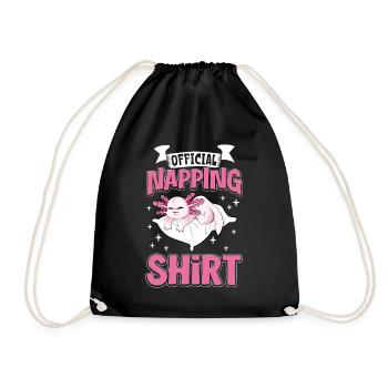 Official Sleep Shirt Axolotl - Drawstring Bag - black - Front