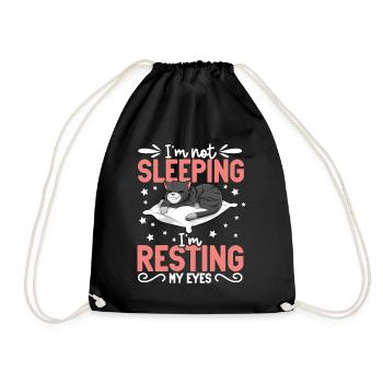 Je ne dors pas - chat - Sac de sport léger - noir - Devant