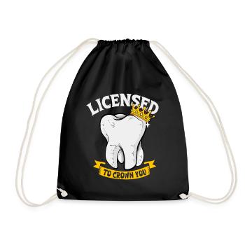 Licence de couronne - dentiste - Sac de sport léger - noir - Devant