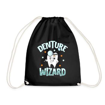 Dentition Wizard - Dentist - Drawstring Bag - black - Front