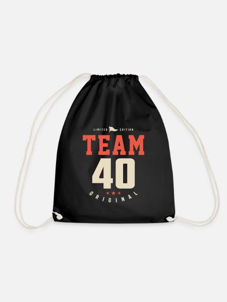 Team 40 Original - Limitierte Auflage 40. Geburtstag - Turnbeutel - Schwarz