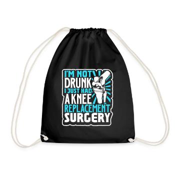 I'm Not Drunk - Knee Surgery - Drawstring Bag - black - Front