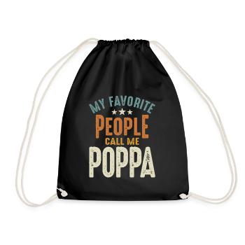 My Favorite People Call Me Poppa - Dad & Grandpa - Drawstring Bag - black - Front