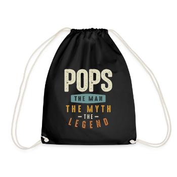 Pops The Man The Myth The Legend - fDad & Grandpa - Drawstring Bag - black - Front