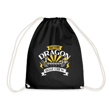 Awesome Dragon Boat Crew - Drawstring Bag - black - Front