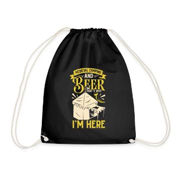 Camp médiéval et bière - Medieval Camping - Sac de sport léger - noir - Devant