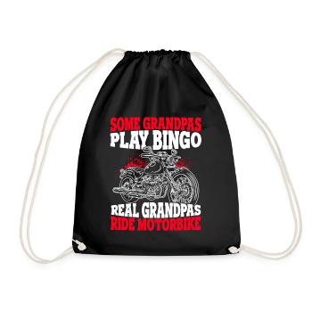 Some Grandpas Play Bingo Real Grandpas Ride Motorb - Turnbeutel - Schwarz - Vorne