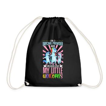 I really love my little unicorns - Tagesmutter - Turnbeutel - Schwarz - Vorne