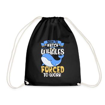 Born to Whale Watching - Whale Watching - Drawstring Bag - black - Front