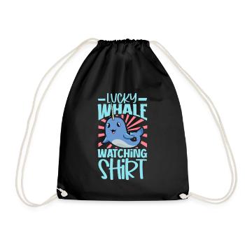 Walbeobachtung - Observation des baleines chanceuses - Sac de sport léger - noir - Devant