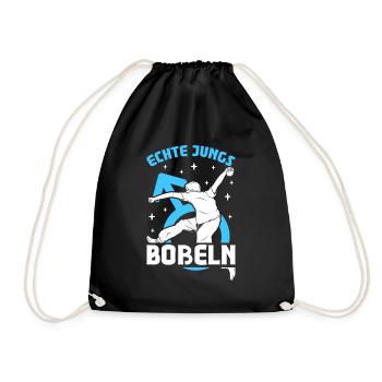 Echte Jungs Boßeln - Turnbeutel - Schwarz - Vorne