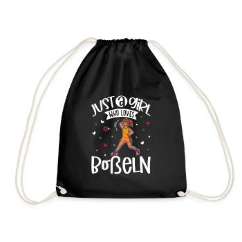 Just a girl who loves Boßeln - Drawstring Bag - black - Front